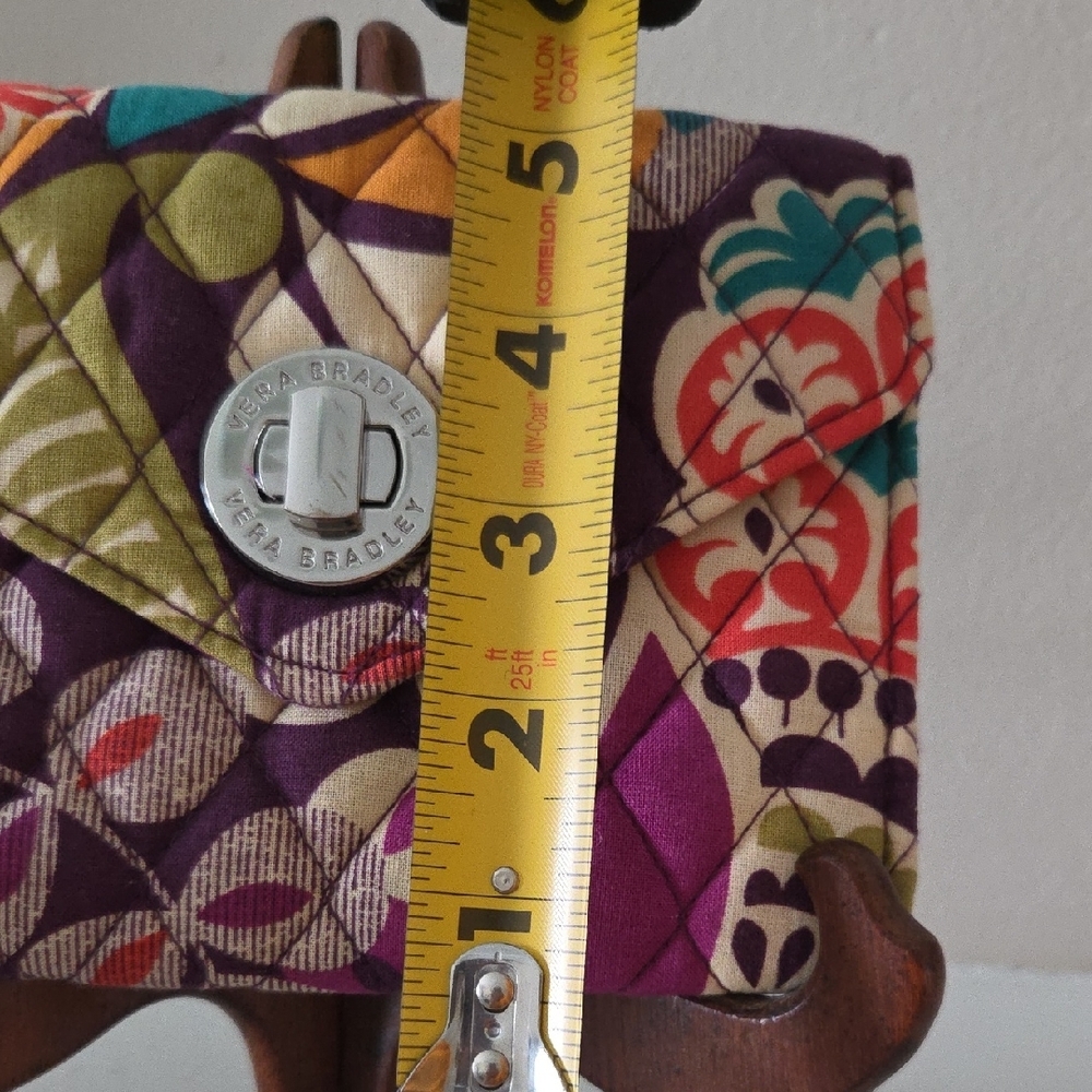 Vera Bradley Purple Quilted Floral Wristlet with Turn-Lock - Picture 7 of 7